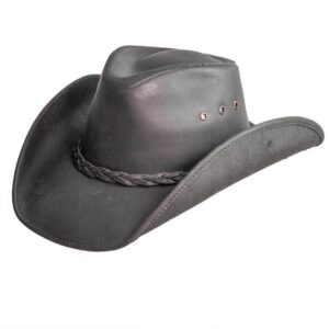 Hollywood Women’s Black Leather Cowboy Hat